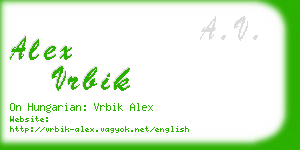 alex vrbik business card